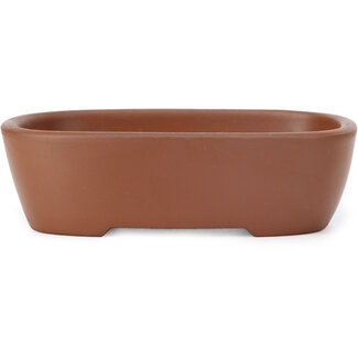 Seto Yaki 114 mm oval unglazed bonsai pot by Seto Yaki, Seto