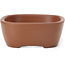 Oval unglazed bonsai pot by Seto Yaki - 114 x 84 x 34 mm