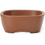 Vaso bonsai ovale non smaltato di Seto Yaki - 114 x 84 x 34 mm