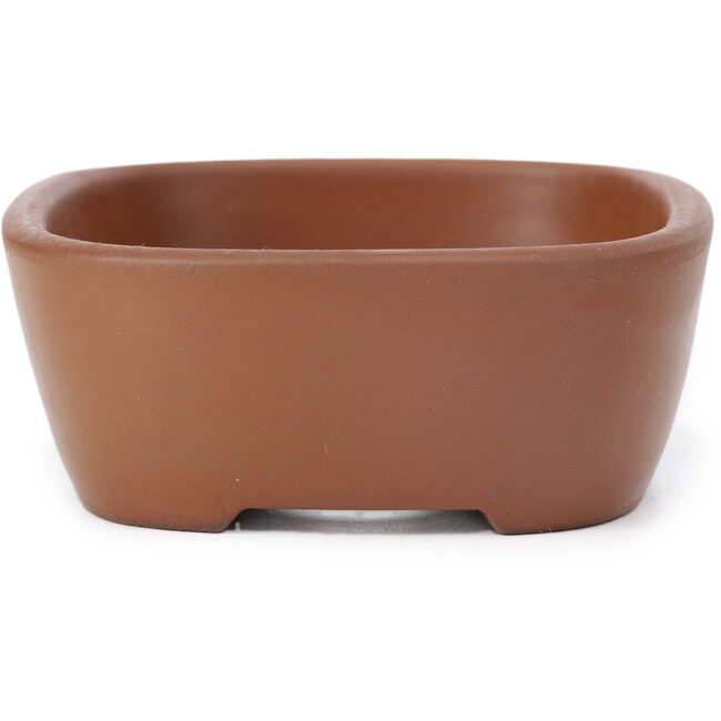 Pot à bonsaï ovale non émaillé par Seto Yaki - 114 x 84 x 34 mm