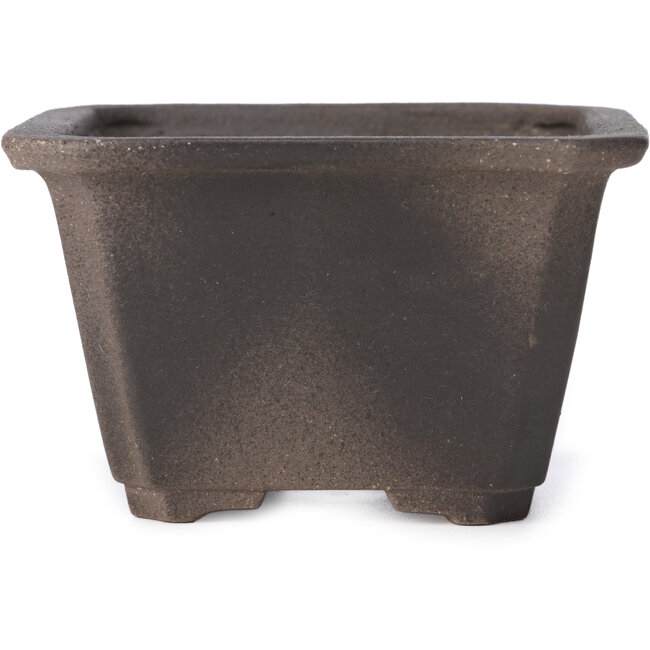 Square unglazed bonsai pot by Seto Yaki - 108 x 108 x 70 mm