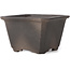 Pot à bonsaï carré non émaillé par Seto Yaki - 108 x 108 x 70 mm