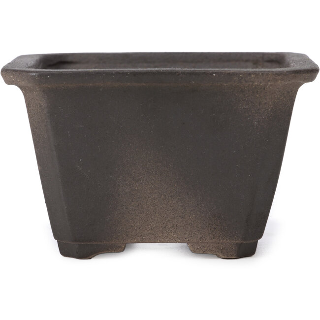 Maceta de bonsái cuadrada sin esmaltar de Seto Yaki - 108 x 108 x 70 mm