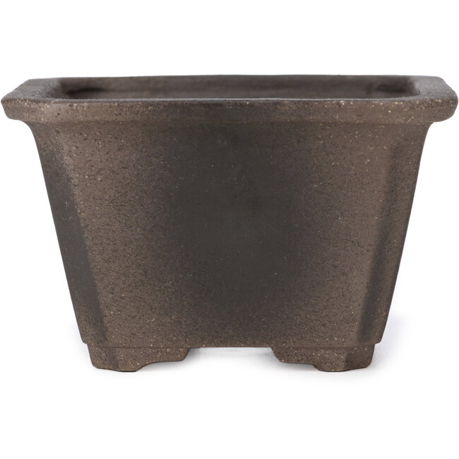 Vaso bonsai quadrato non smaltato di Seto Yaki - 108 x 108 x 70 mm
