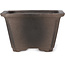 Maceta de bonsái cuadrada sin esmaltar de Seto Yaki - 108 x 108 x 70 mm