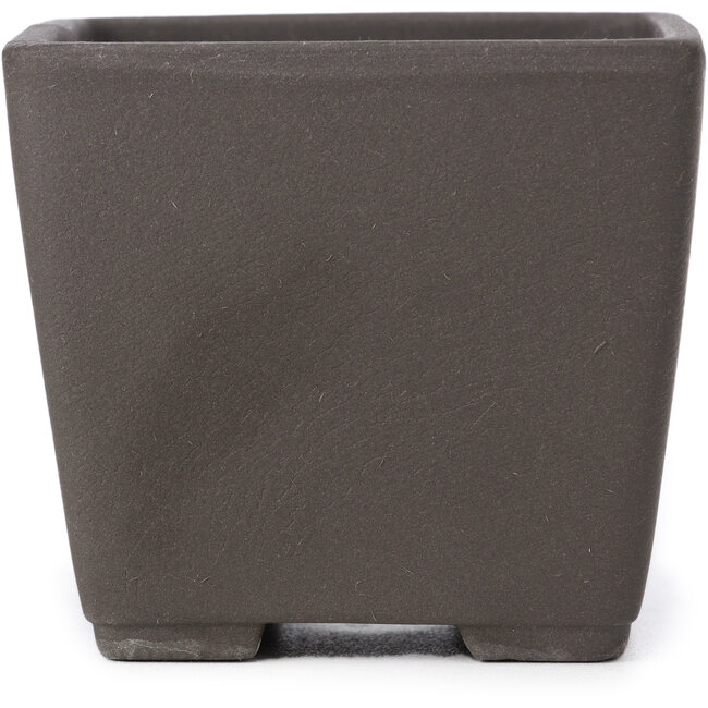 Maceta de bonsái cuadrada sin esmaltar de Seto Yaki - 85 x 85 x 77 mm