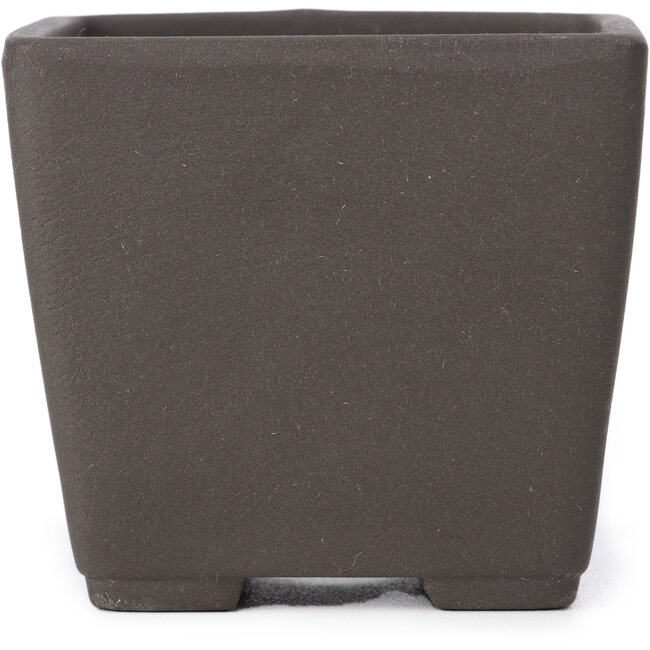 Quadratische unglasierte Bonsaischale von Seto Yaki - 85 x 85 x 77 mm