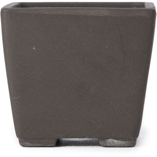 Vaso bonsai quadrato non smaltato di Seto Yaki - 85 x 85 x 77 mm
