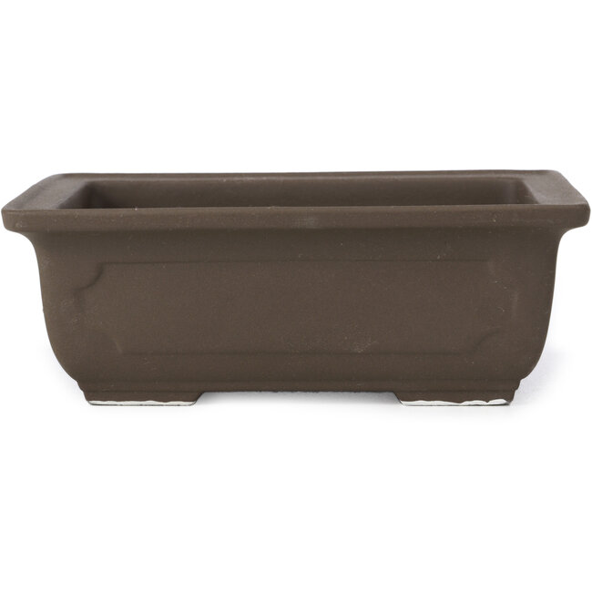 Rectangular unglazed bonsai pot by Mizutani - 162 x 117 x 61 mm