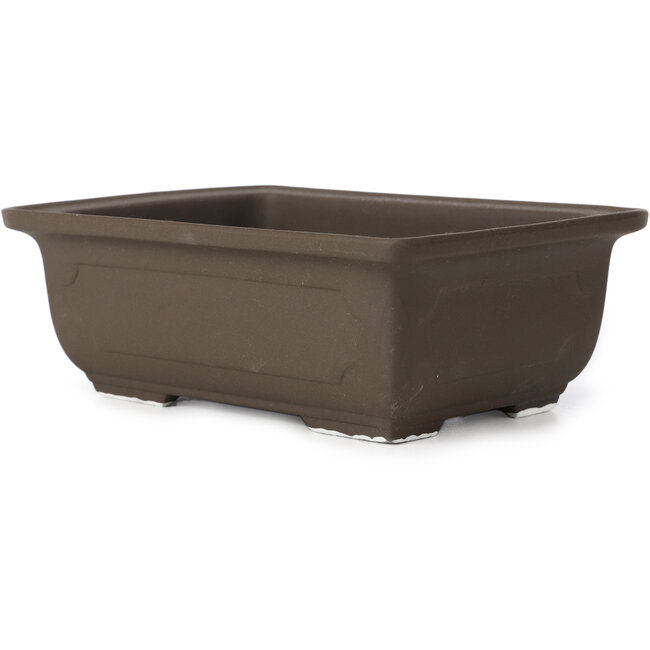 Rechthoekige ongeglazuurde bonsaipot van Mizutani - 162 x 117 x 61 mm