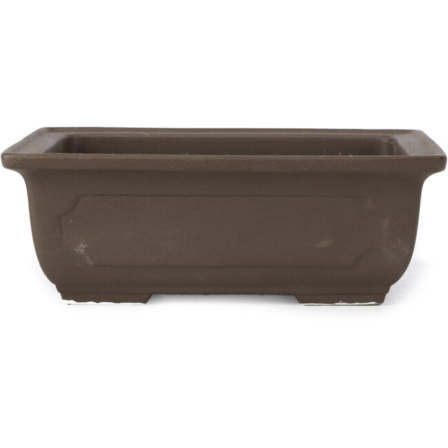 Rechthoekige ongeglazuurde bonsaipot van Mizutani - 162 x 117 x 61 mm
