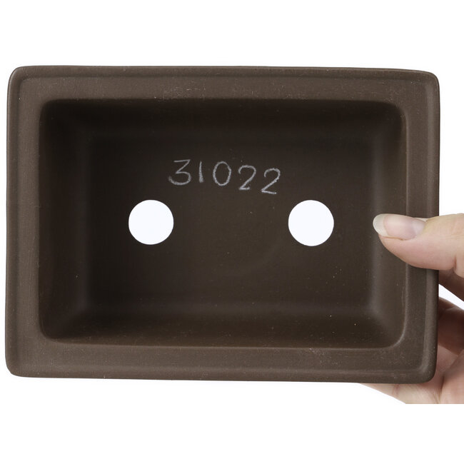 Rechthoekige ongeglazuurde bonsaipot van Mizutani - 162 x 117 x 61 mm