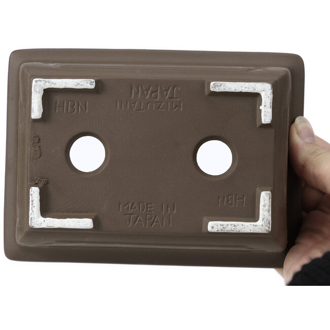 Rechteckige unglasierte Bonsaischale von Mizutani - 162 x 117 x 61 mm