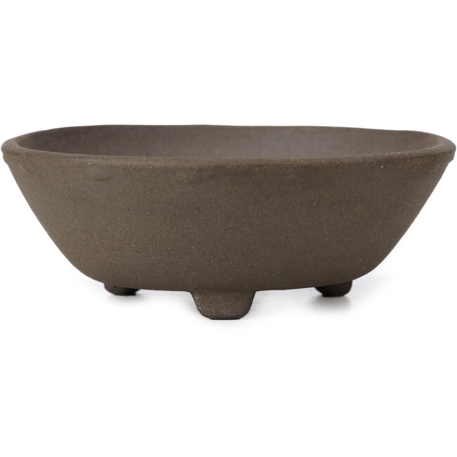 Round unglazed bonsai pot by Terahata Satomi Mazan - 119 x 119 x 40 mm