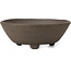 Round unglazed bonsai pot by Terahata Satomi Mazan - 119 x 119 x 40 mm