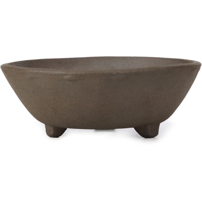 Pot à bonsaï rond non émaillé par Terahata Satomi Mazan - 119 x 119 x 40 mm