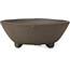 Round unglazed bonsai pot by Terahata Satomi Mazan - 119 x 119 x 40 mm