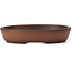 Pot à bonsaï ovale non émaillé par Seto Yaki - 123 x 100 x 24 mm