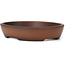 Oval unglazed bonsai pot by Seto Yaki - 123 x 100 x 24 mm