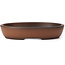 Ovale ongeglazuurde bonsaipot van Seto Yaki - 123 x 100 x 24 mm