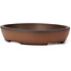 Pot à bonsaï ovale non émaillé par Seto Yaki - 123 x 100 x 24 mm
