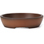Pot à bonsaï ovale non émaillé par Seto Yaki - 123 x 100 x 24 mm