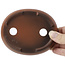 Ovale ongeglazuurde bonsaipot van Seto Yaki - 123 x 100 x 24 mm