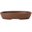 Oval unglazed bonsai pot by Seto Yaki - 119 x 97 x 22 mm