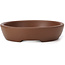 Oval unglazed bonsai pot by Seto Yaki - 119 x 97 x 22 mm