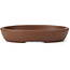 Oval unglazed bonsai pot by Seto Yaki - 119 x 97 x 22 mm