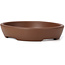 Oval unglazed bonsai pot by Seto Yaki - 119 x 97 x 22 mm