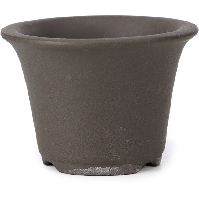 Pot à bonsaï rond non émaillé par Seto Yaki - 96 x 96 x 67 mm