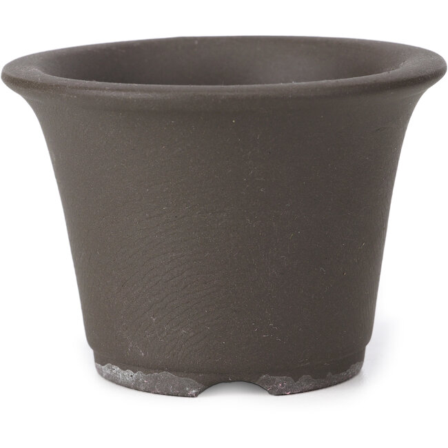 Runde unglasierte Bonsaischale von Seto Yaki - 96 x 96 x 67 mm