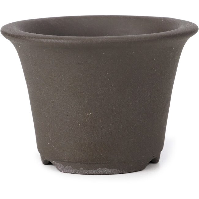 Pot à bonsaï rond non émaillé par Seto Yaki - 96 x 96 x 67 mm