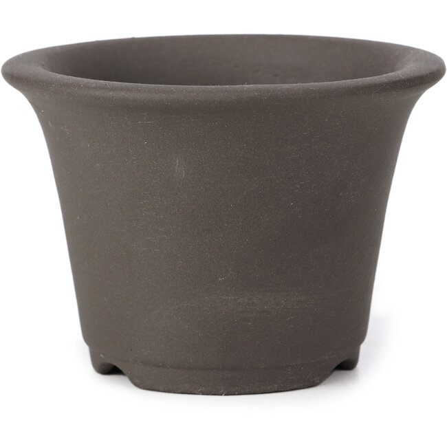 Round unglazed bonsai pot by Seto Yaki - 96 x 96 x 67 mm