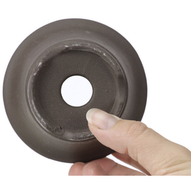 Pot à bonsaï rond non émaillé par Seto Yaki - 96 x 96 x 67 mm