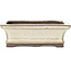 Rectangular bonsai pot in off-white with beige by Yamaaki - 120 x 90 x 40 mm