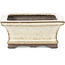 Rechthoekige bonsai pot in gebroken wit met beige van  Yamaaki - 120 x 90 x 40 mm