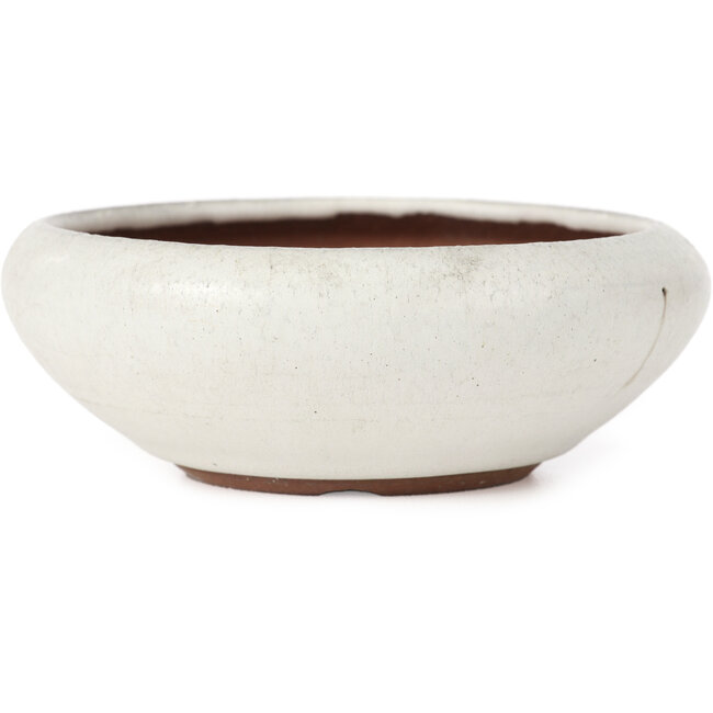 Vaso bonsai rotondo bianco di Yozan - 129 x 129 x 44 mm