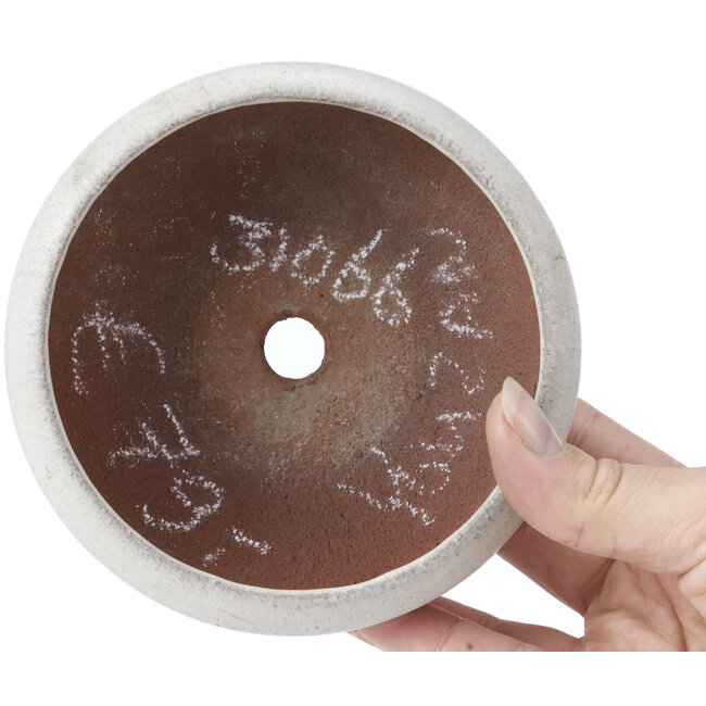 Ronde witte bonsaipot van Yozan - 129 x 129 x 44 mm