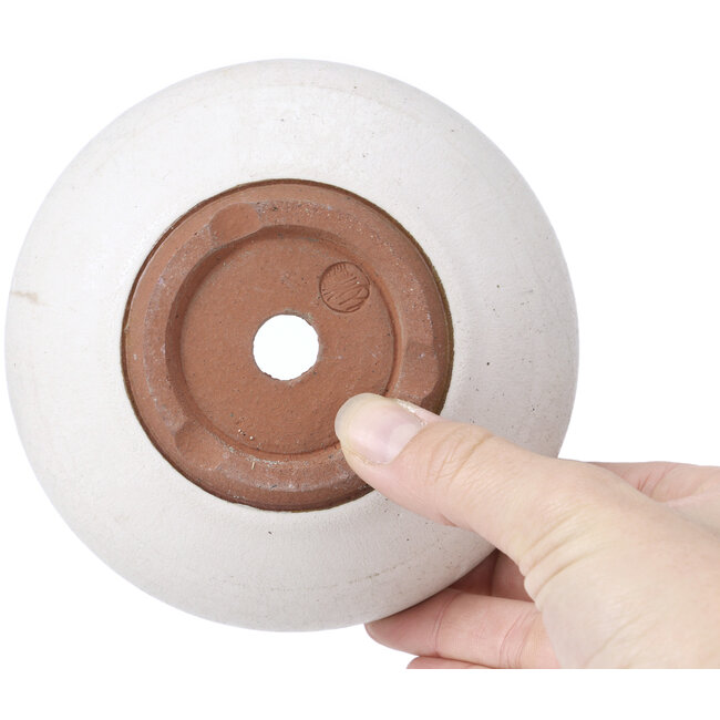 Ronde witte bonsaipot van Yozan - 129 x 129 x 44 mm