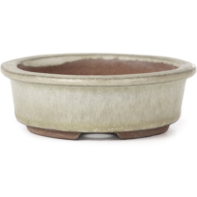 Vaso bonsai ovale grigio beige di Yozan - 120 x 100 x 34 mm