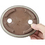 Oval grey beige bonsai pot by Yozan - 120 x 100 x 34 mm