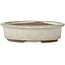  Eimei ( Yozan kiln) 120 mm oval grey beige bonsai pot by Yozan, Tokoname, Japan