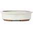 Oval white bonsai pot by Yozan - 123 x 103 x 35 mm