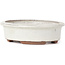 Oval white bonsai pot by Yozan - 123 x 103 x 35 mm