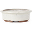 Oval white bonsai pot by Yozan - 123 x 103 x 35 mm