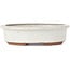 Oval white bonsai pot by Yozan - 123 x 103 x 35 mm