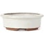 Oval white bonsai pot by Yozan - 123 x 103 x 35 mm