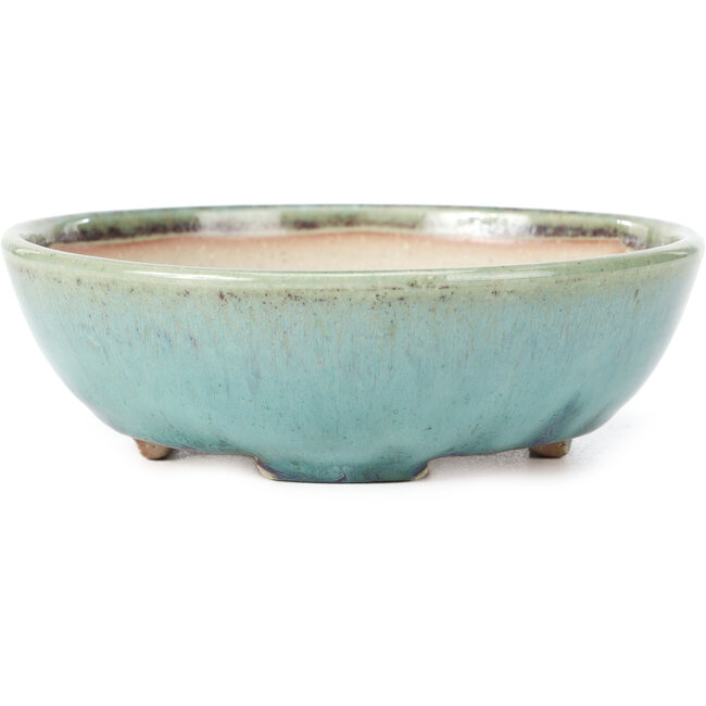 Pot à bonsaï rond bleu par Koyou - 152 x 152 x 51 mm